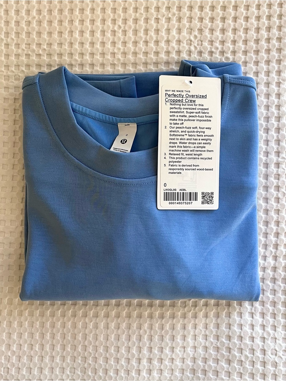 Lululemon Perfectly Cropped Softstreme Sweatshirt - Aero Blue